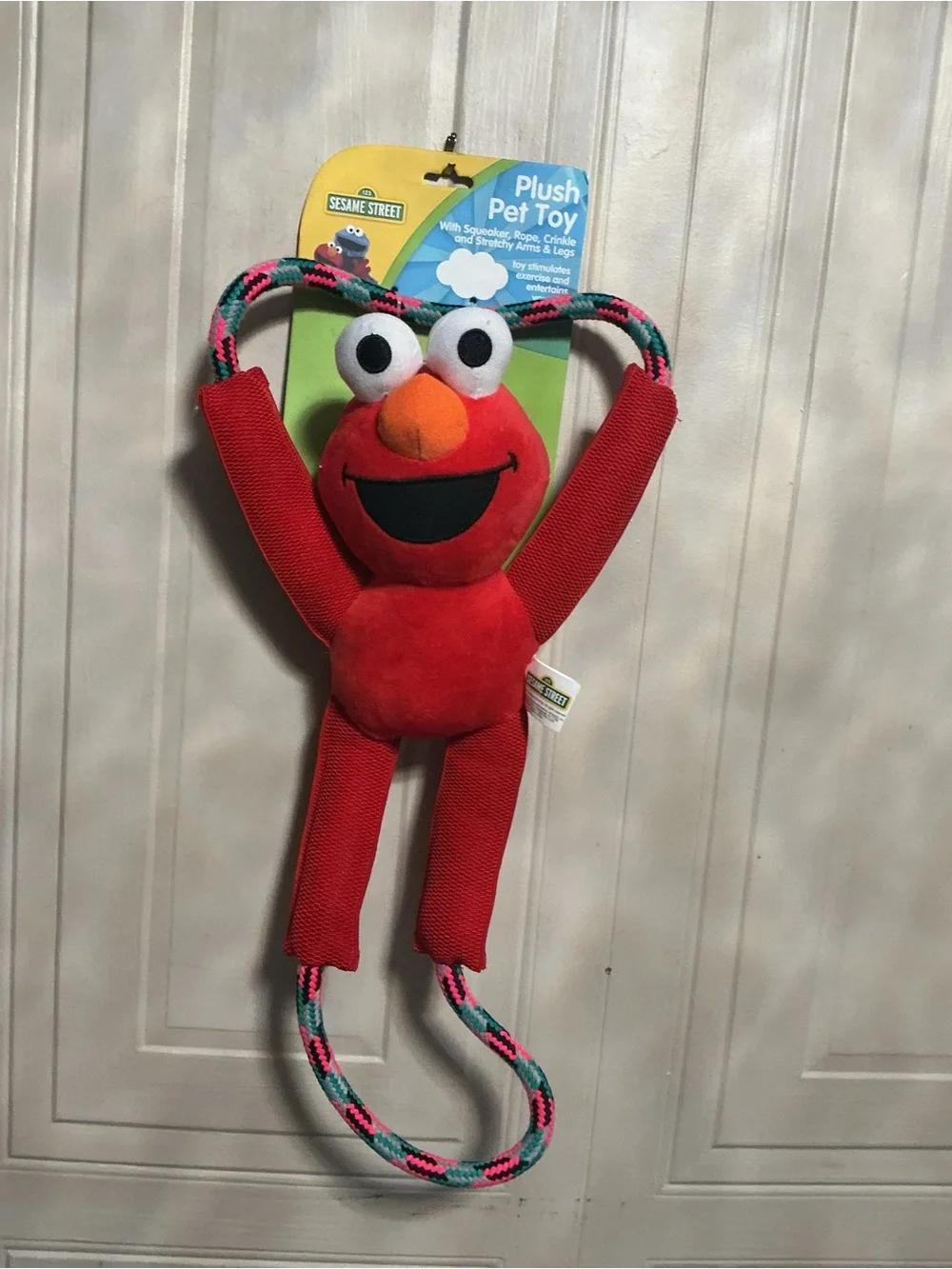 Brand New Interactive Rope Elmo Dog Toy With Squeaker  20”